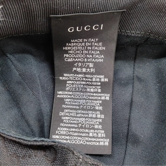 Authentic Gucci GG Cap Black Canvas Preowned - Picture 8 of 9